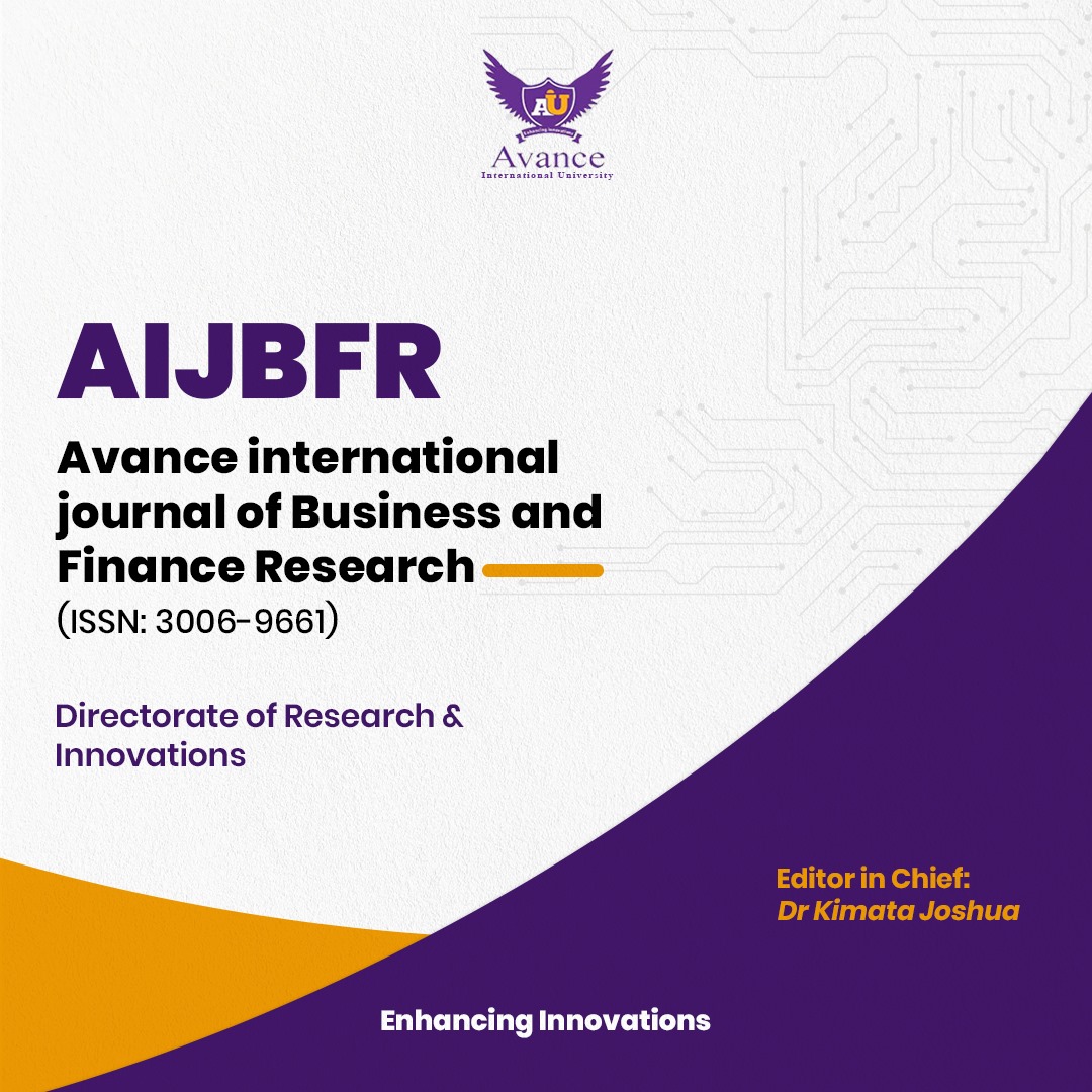 Avance International Journal of Business and Finance Research